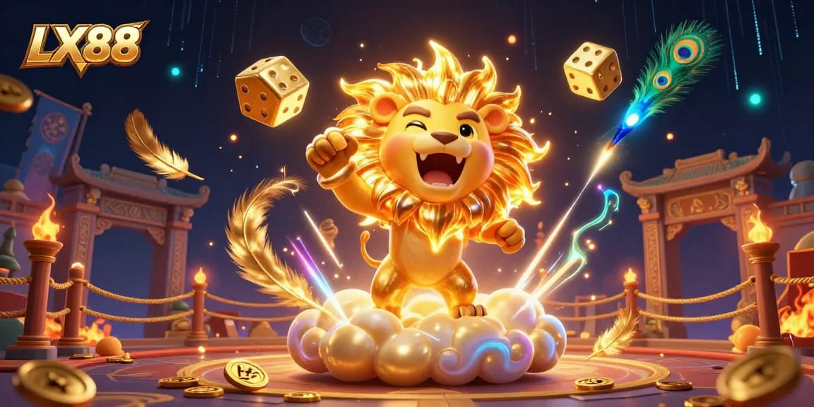 Experience the thrill of gaming with LX88 in this vibrant, energetic 3D casino illustration featuring spectacular characters and elements.