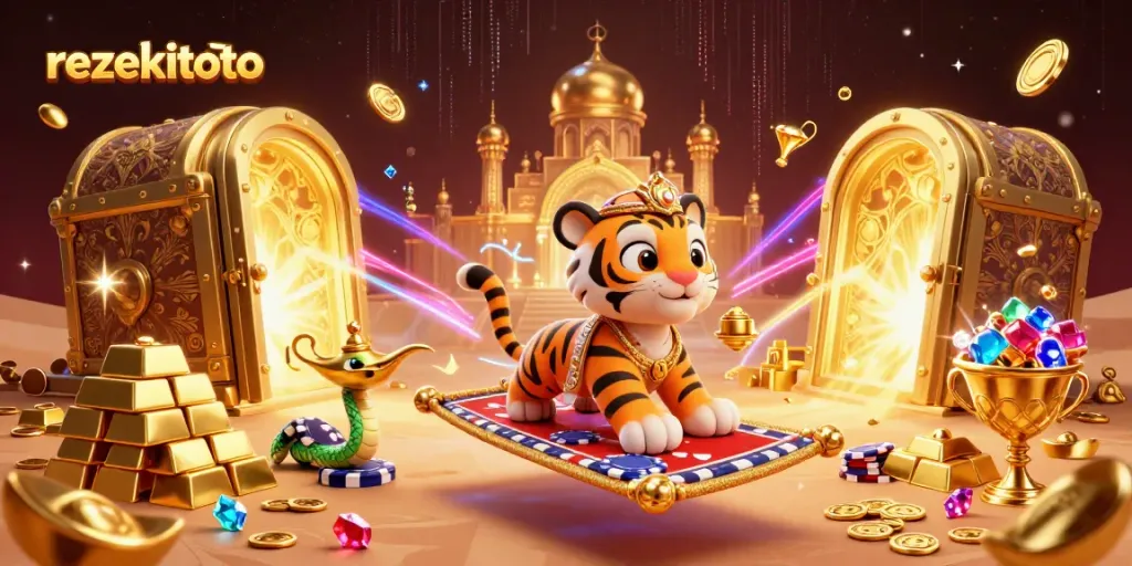 Experience winning at rezekitoto with an Arabian Nights-themed casino adventure filled with treasure.