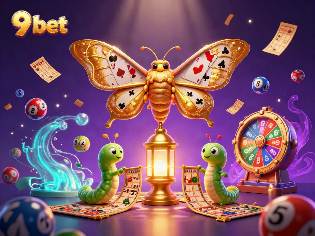 Experience the excitement of 9 bet with vibrant casino elements and magical 3D characters.