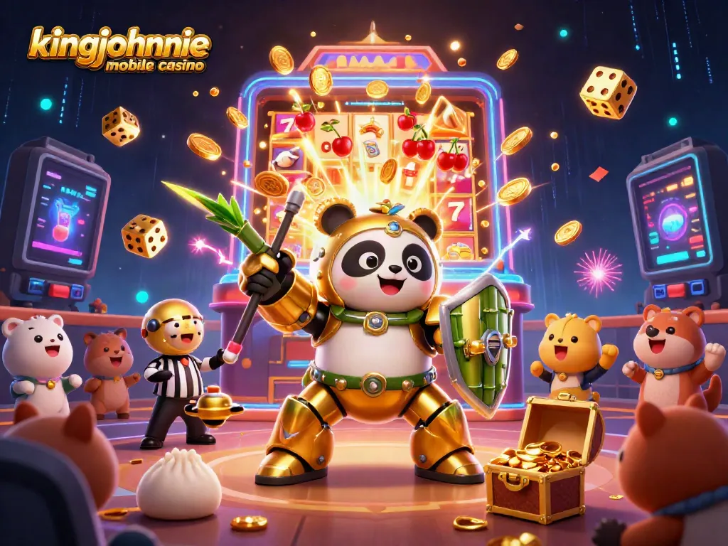 Experience excitement at kingjohnnie mobile casino with vibrant casino elements, jackpots, and engaging characters.
