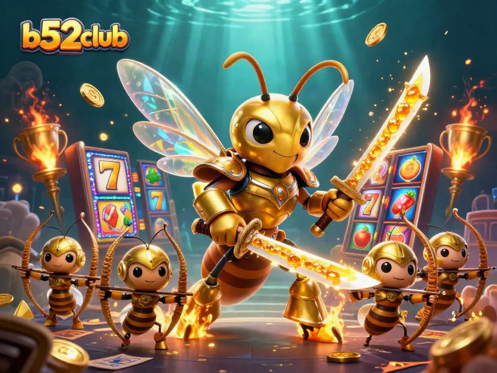 Experience thrilling action at b52club with a samurai hornet battling under dynamic gambling elements.