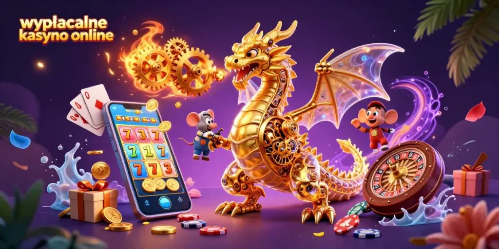 Experience winnings at the wypłacalne kasyno online with exciting games, golden coins, and vibrant action.