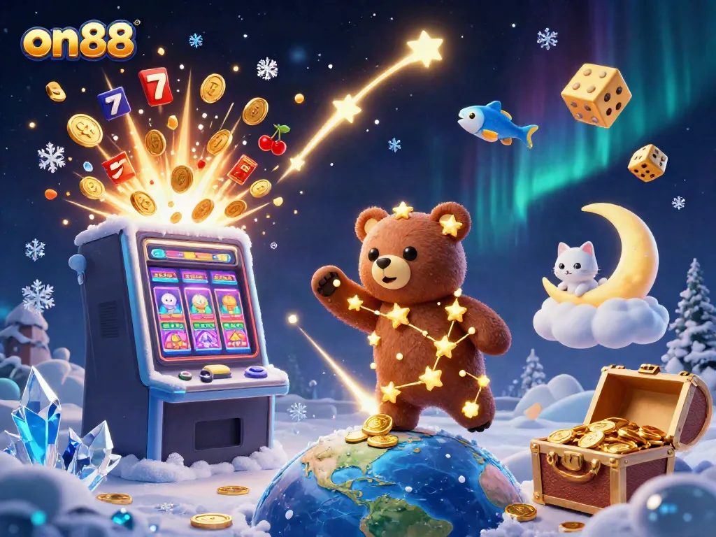 Join on88 in a captivating jackpot adventure with golden stars, coins, and vibrant gaming elements.