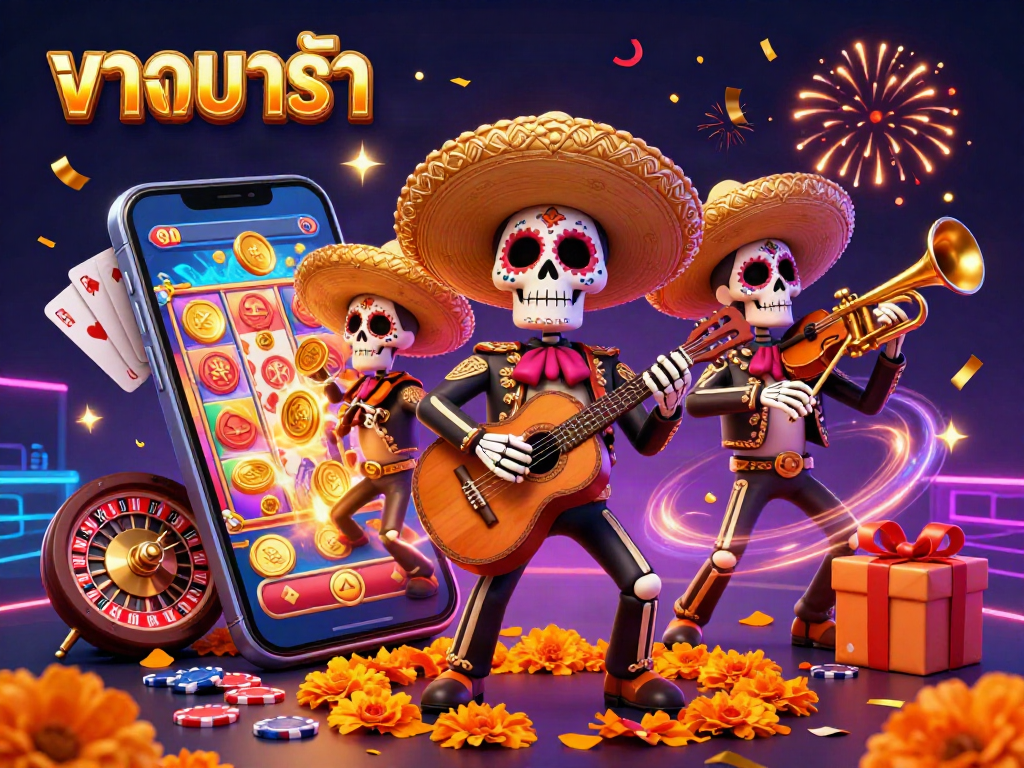 Play แทงบาคาร่า with vibrant 3D mariachi band and dynamic game elements, enhancing casino excitement.