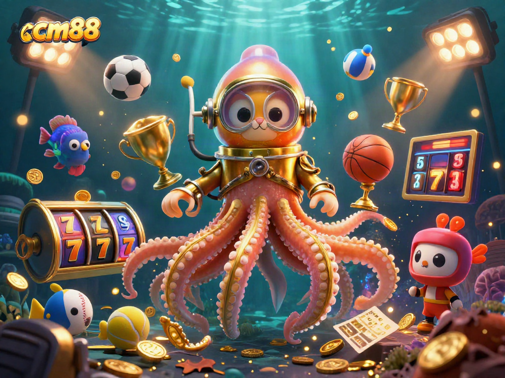 Experience cm88's thrilling slots with a golden kraken and dynamic sports elements.