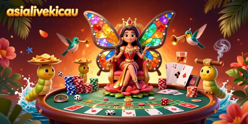 Experience thrilling wins at asialivekicau with captivating 3D casino visuals showcasing vibrant characters and gaming elements.