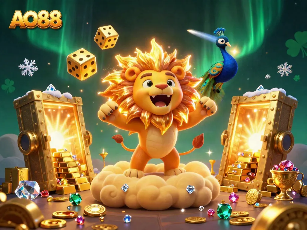 Experience thrilling gaming at AO88 with vibrant characters and dynamic casino elements in stunning detail.