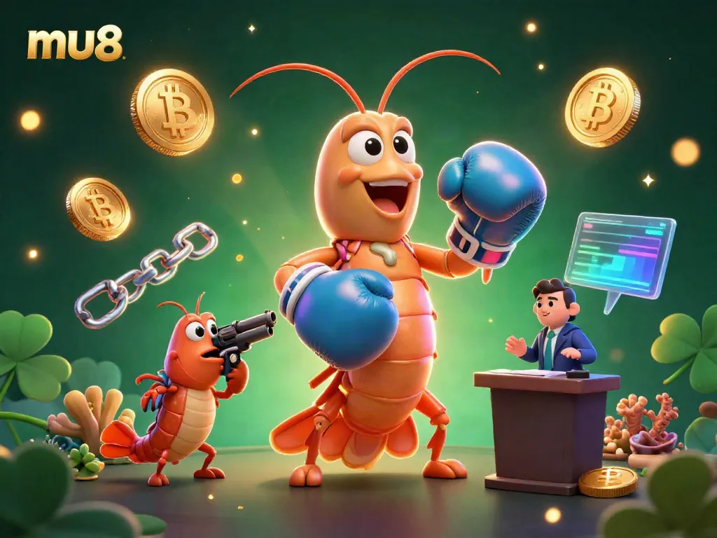 Engage in thrilling gaming with mu88 featuring vibrant shrimp characters and cryptocurrency elements.