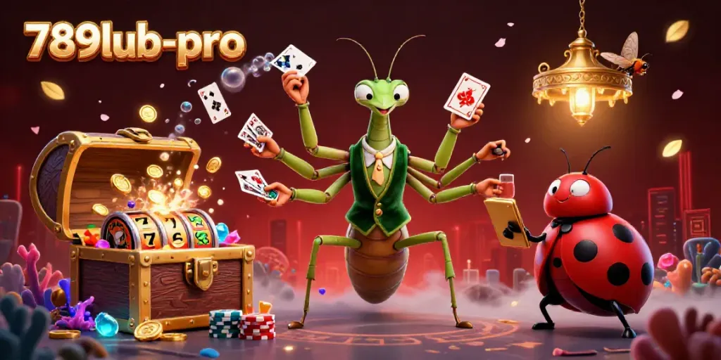 Engage with stunning 789lub-pro visuals showcasing vibrant casino elements and characters.