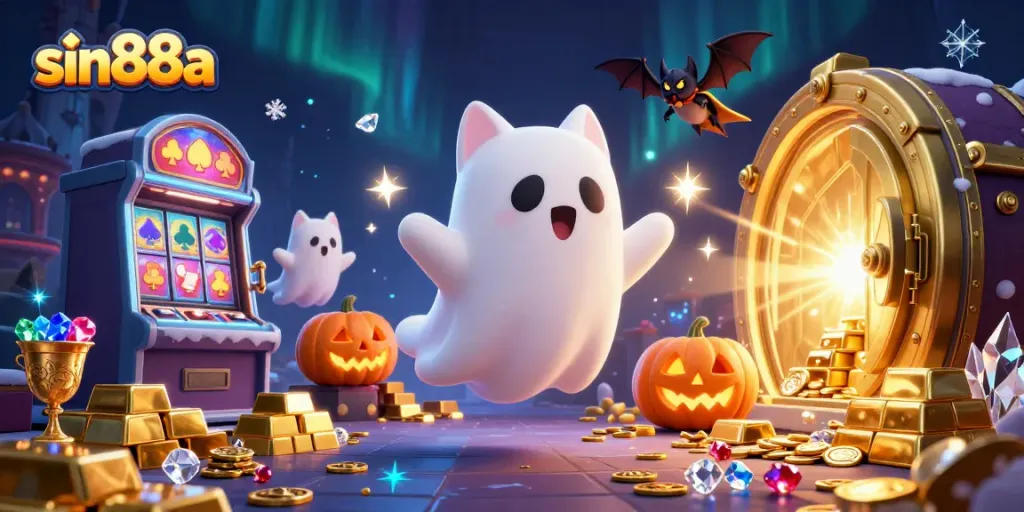 Experience the thrilling world of sin88a with friendly ghost cats and glowing jackpots!