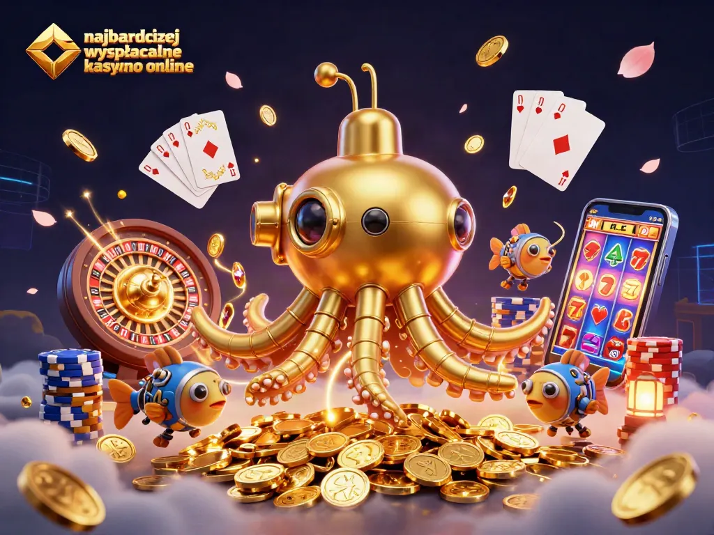 Experience the excitement at the najbardziej wypłacalne kasyno online with mechanized characters, coin cascades, and vibrant game elements.