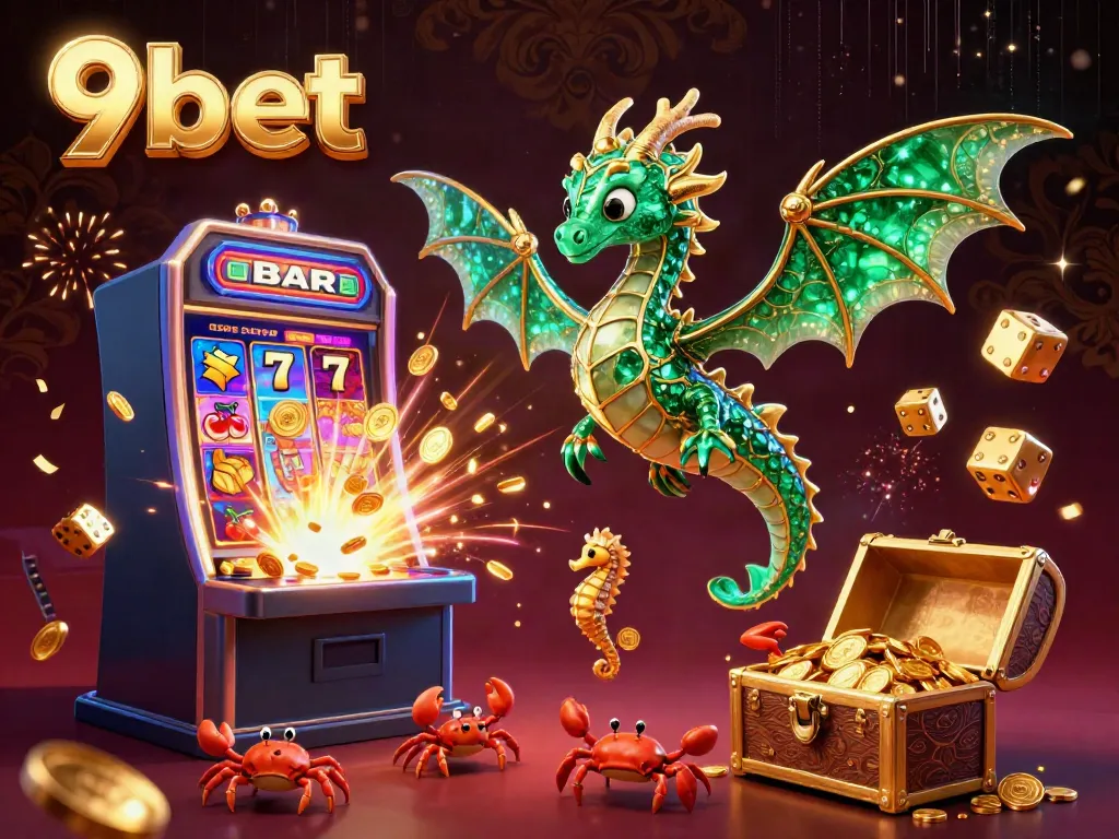 Experience daily big wins at 9bet with a vibrant casino dragon scene combining fantasy and excitement.