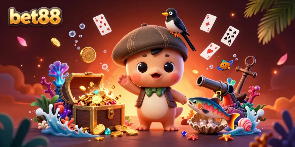 Engage in fun with bet88 while exploring underwater treasures and playful characters.