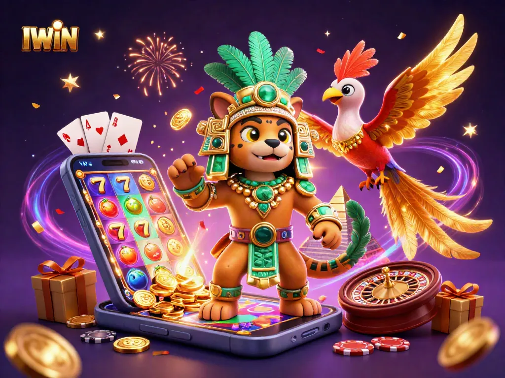 IWIN captivates players with thrilling slot games featuring vibrant symbols and dynamic bonus actions.