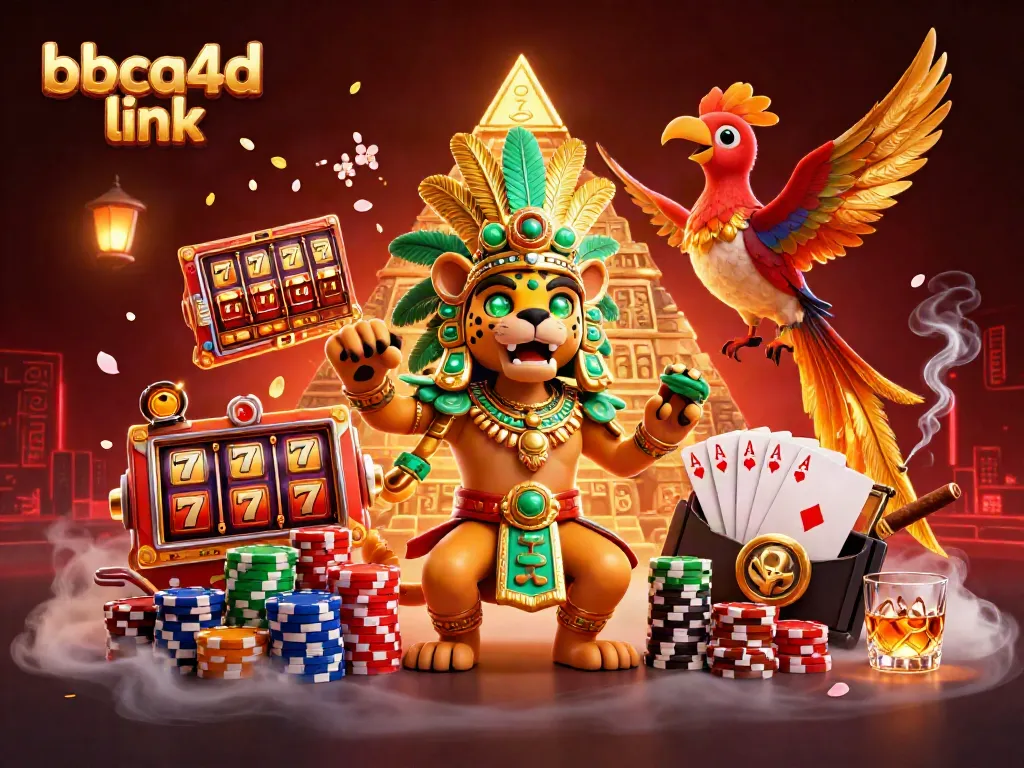 Memenangkan jackpot dengan BBCA4D link, simbol-simbol slot dan banyak chip poker menambah keseruan.