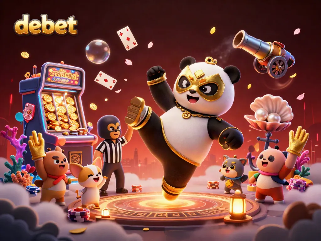Experience exciting gameplay at debet with a vibrant casino scene featuring animated characters and dynamic elements.
