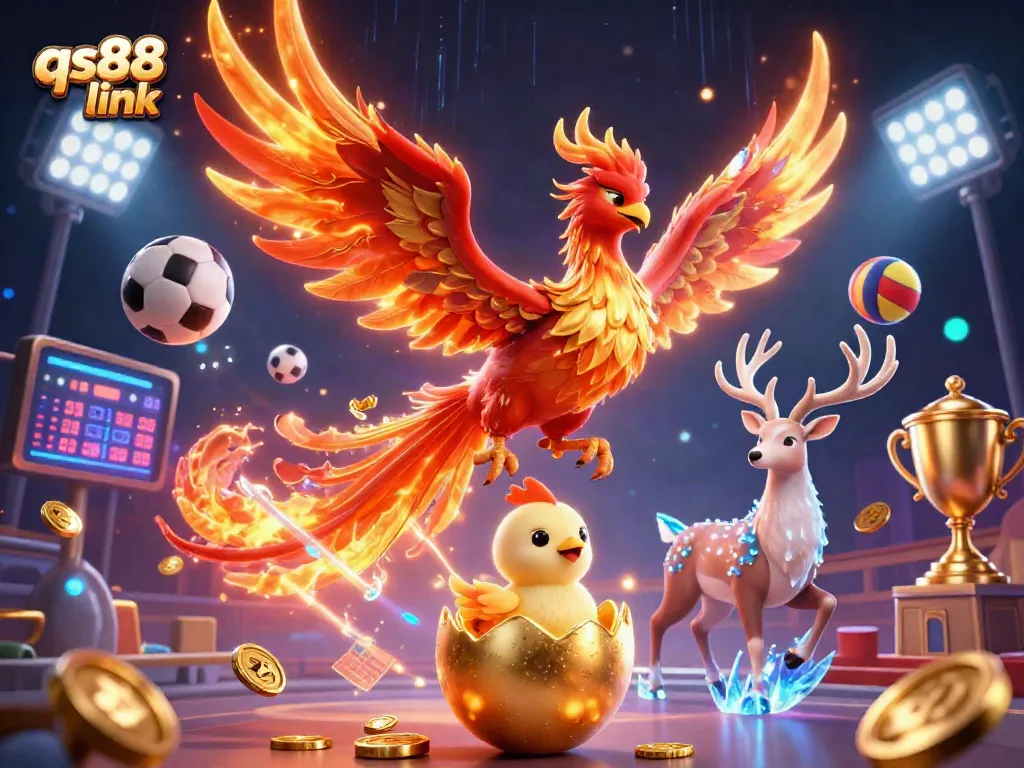 Play with the qs88 link for an exciting online casino experience showcasing vibrant 3D characters.