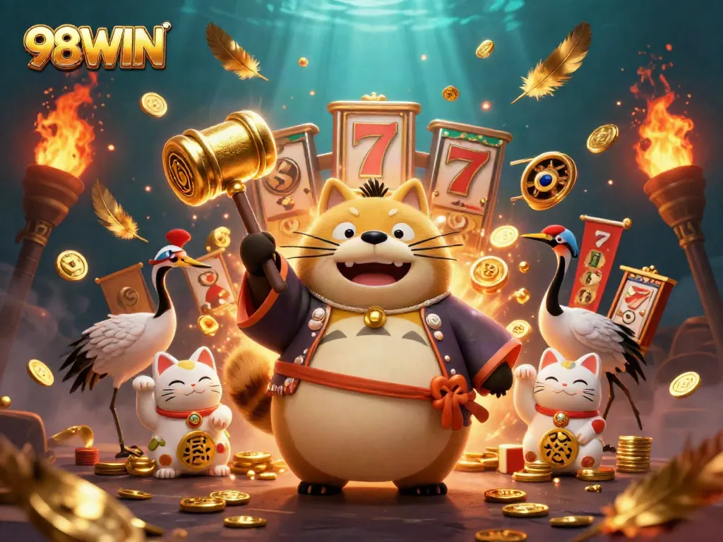 Engage with exciting 98WIN online gaming featuring vibrant characters in a dynamic casino scene.