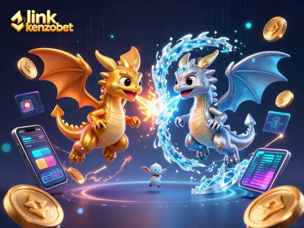 Experience the thrill of gaming at link kenzobet with dynamic dragons battling and crypto elements.